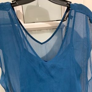 Romantic blue overlay dress